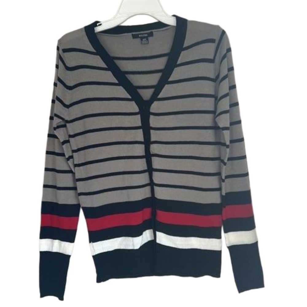 Majore Striped Button Down Sweater